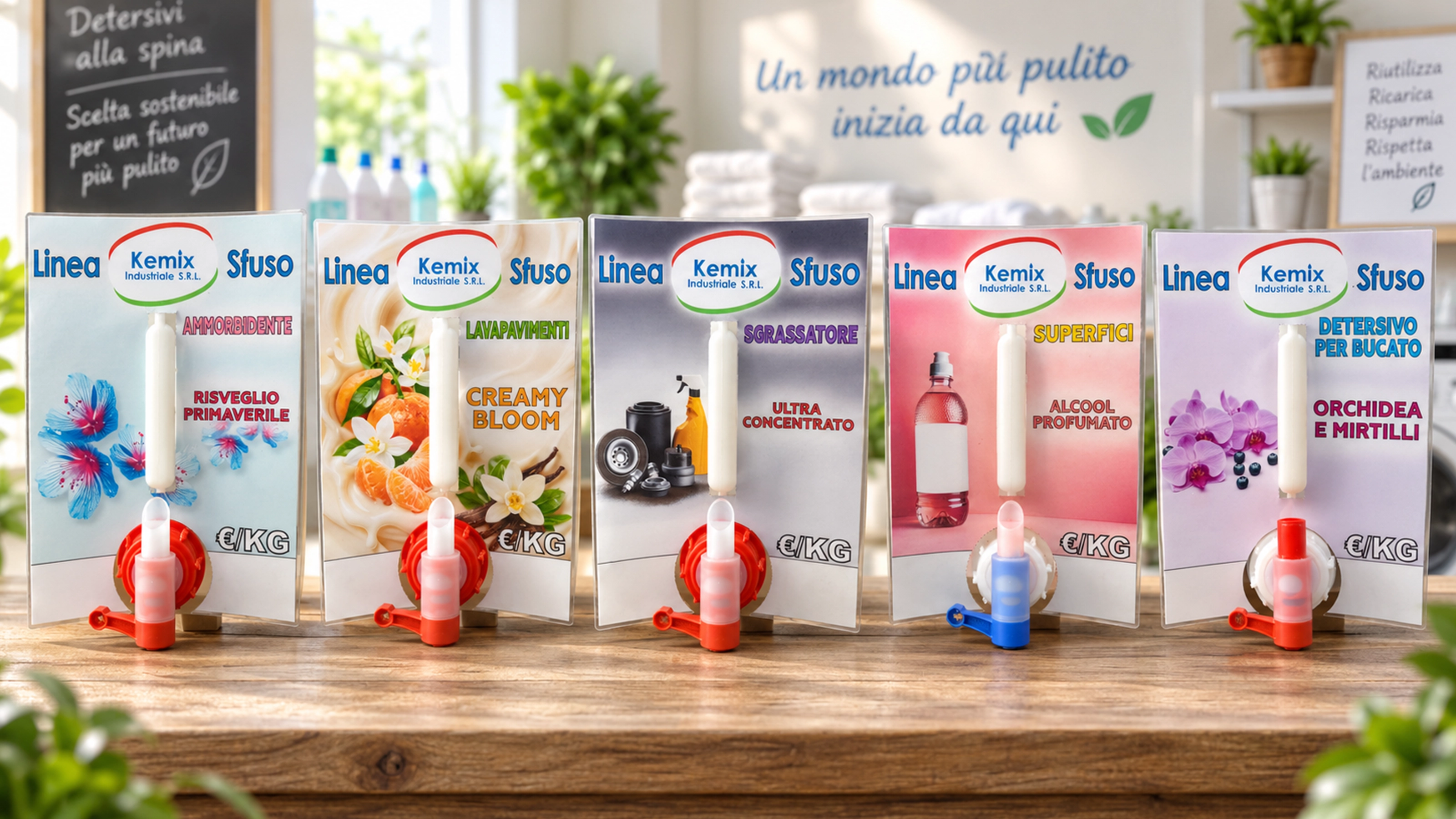 Selezione di copritaniche Kemix appartenenti a diverse linee e profumazioni.